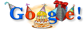โลโก้แบบต่างๆกับครบรอบ 12 ปีวันคล้ายวันเกิดของ Google