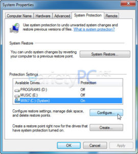 วิธีปิดการทำงานฟังก์ชั่น System Restore