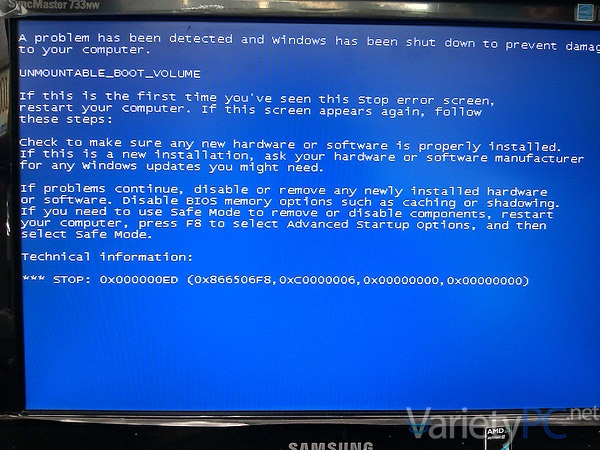 แก้ปัญหาจอฟ้า Unmountable_Boot_Volume หากบูตเข้าระบบไม่ได้