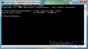 ตรวจสอบ วันและเวลา ที่เครื่องเริ่มทำงานด้วย Command Prompt