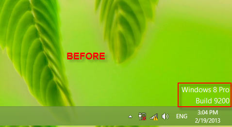 วิธีลบ Watermark ออกจากหน้าจอ Windows 8
