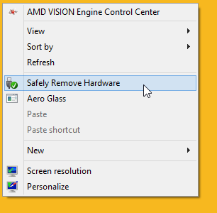 วิธีเอา Safely Remove Hardware ไว้ใน Desktop Context Menu