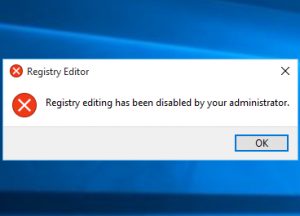 Registry editing has been disabled by your administrator Windows 10