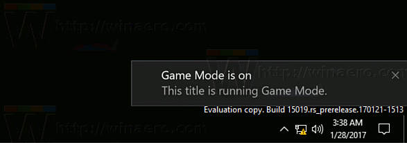 วิธีเปิด/ปิดแจ้งเตือน Game Mode บน Windows 10