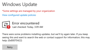 วิธีแก้ Error 0x80070422 Windows 10 Update Error