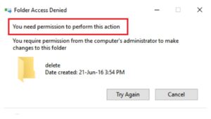 You Need Permission to Perform This Action