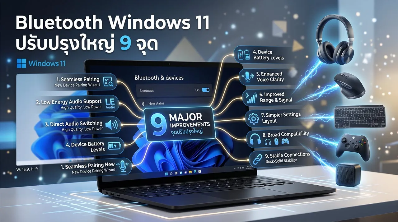 Bluetooth Windows 11 ได้รับการอัปเกรดชุดใหญ่ ปรับปรุงระบบเชื่อมต่อและเสียงรวม 9 รายการ