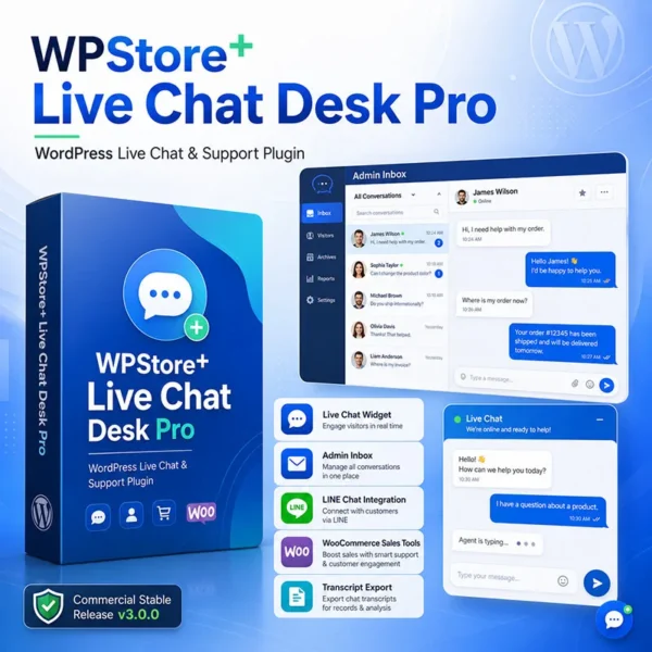 WPStore+ Live Chat Desk Pro ปลั๊กอินแชทสด WordPress สำหรับเว็บไซต์